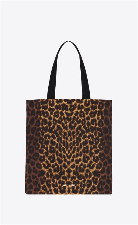 YSL leopard print tote bag